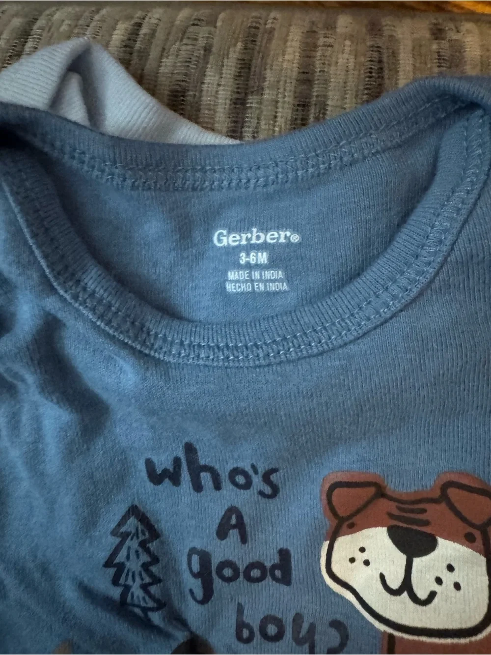 adidas White & Blue Baby Graphic Onesie Set3-6 month Gerber and Carters